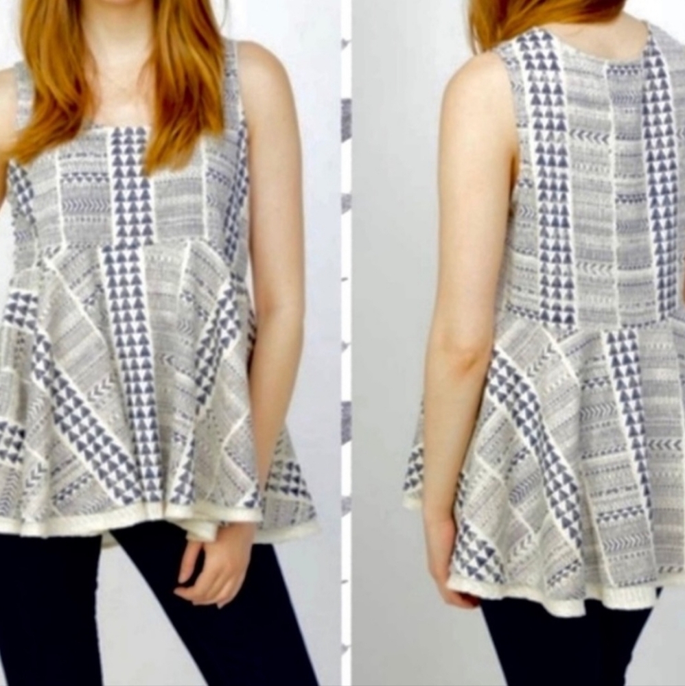 NWT RD + KOKO 100% COTTON TIERED SHIRT TOP BLOUSE SIZE S